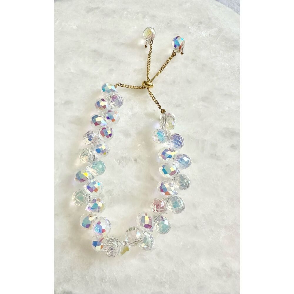 Bohemian style iridescent beaded friendship bracelet